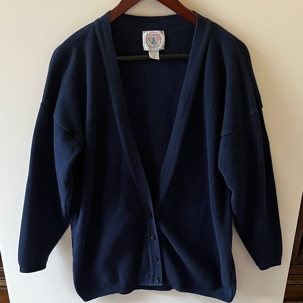 Medium blue Cape Isle Knitters cardigan